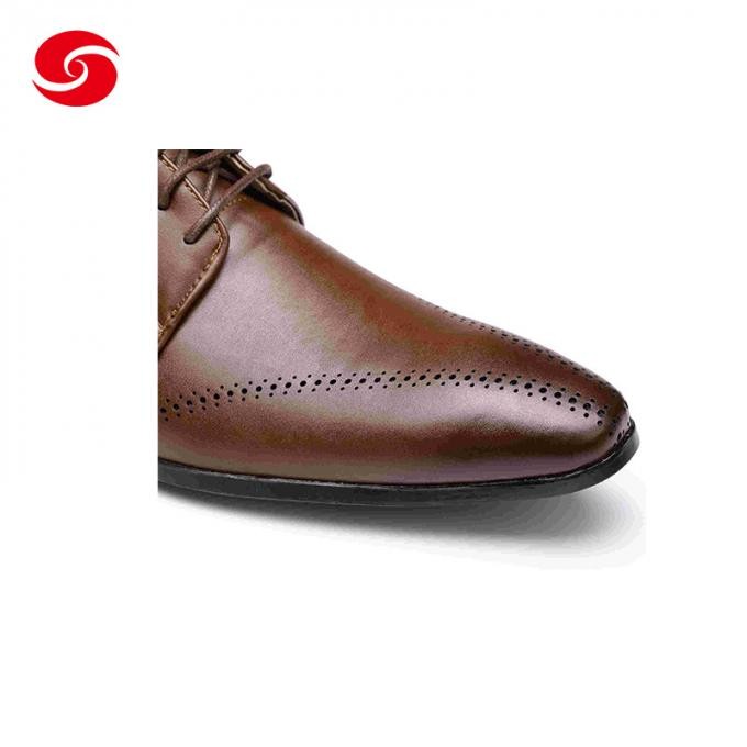 Military Used Split Leather Upper Rubber Outsole Dark Brown Officer Shoes