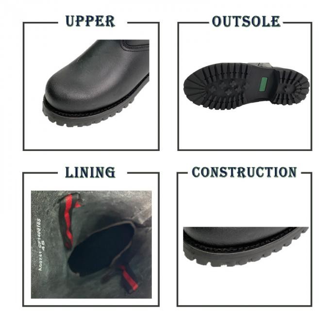 Top Quality Firefighter Full Green Genuine Leather Fireproof Combat Boots