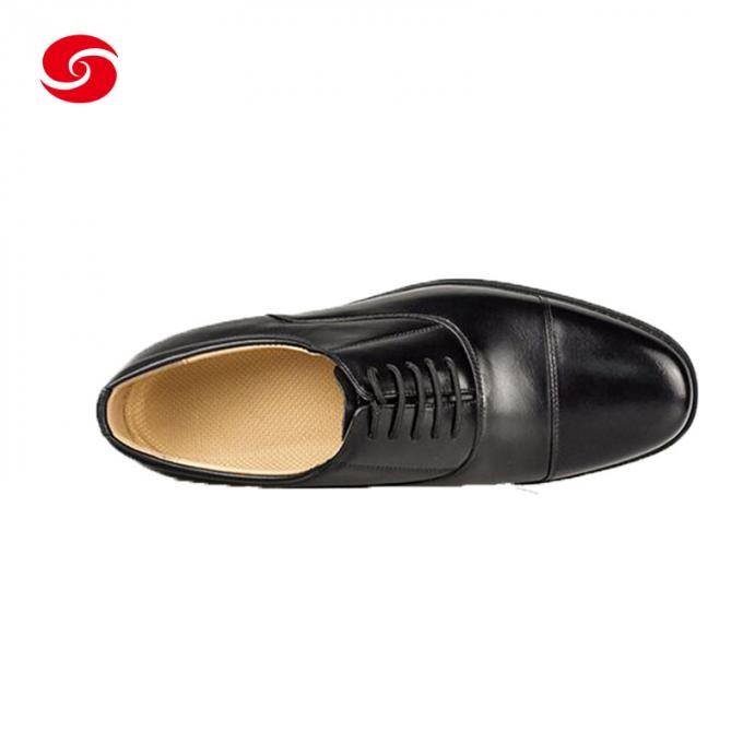 Full Grain Leather Rubber Outsole Military Army Black Officer Shoes