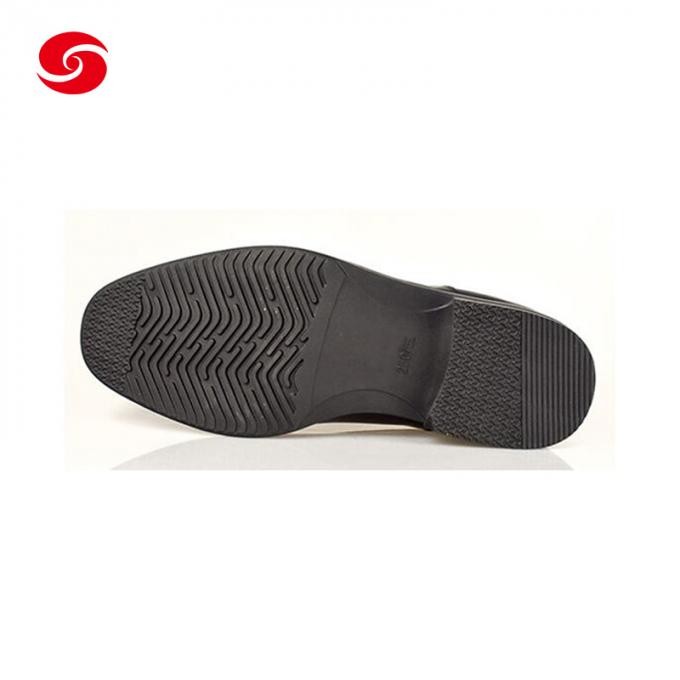 Full Grain Leather Rubber Outsole Military Army Black Officer Shoes