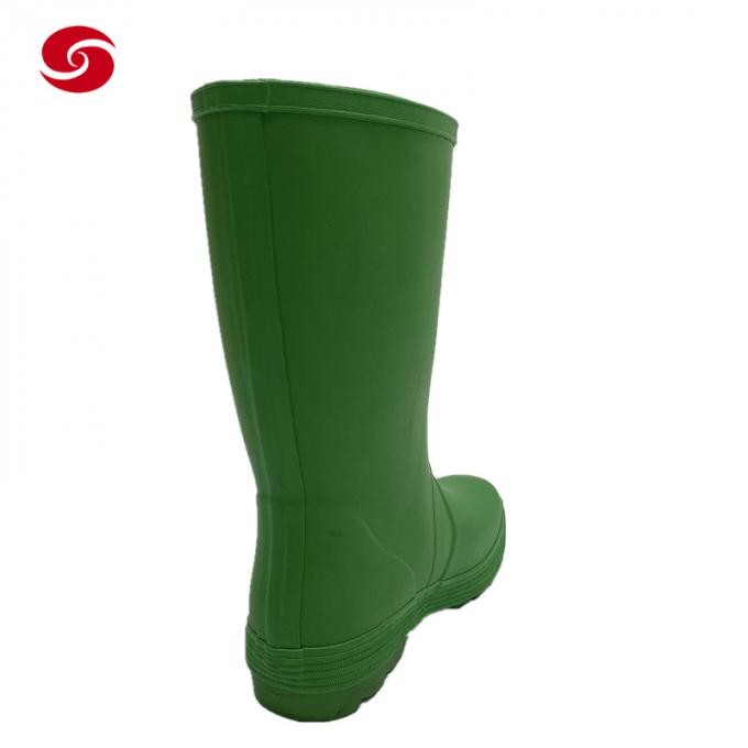 Green Custom Logo Duty Rain PVC Men Safety Steel Toe Working Rubber Gum Boots