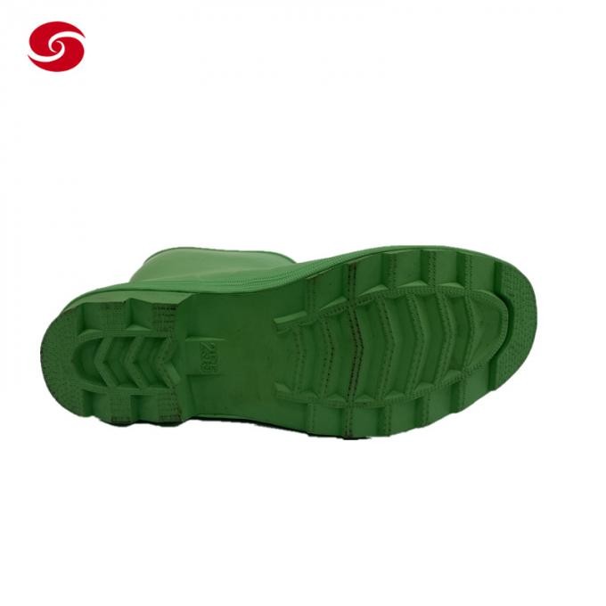 Green Custom Logo Duty Rain PVC Men Safety Steel Toe Working Rubber Gum Boots