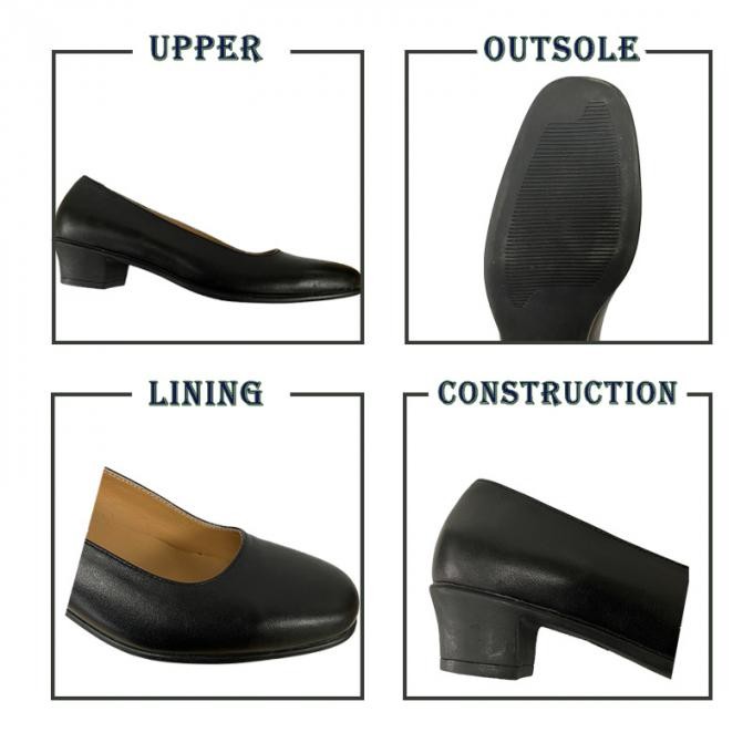 Female Lady High Heel Leather Military Police Officer Shoes for Women