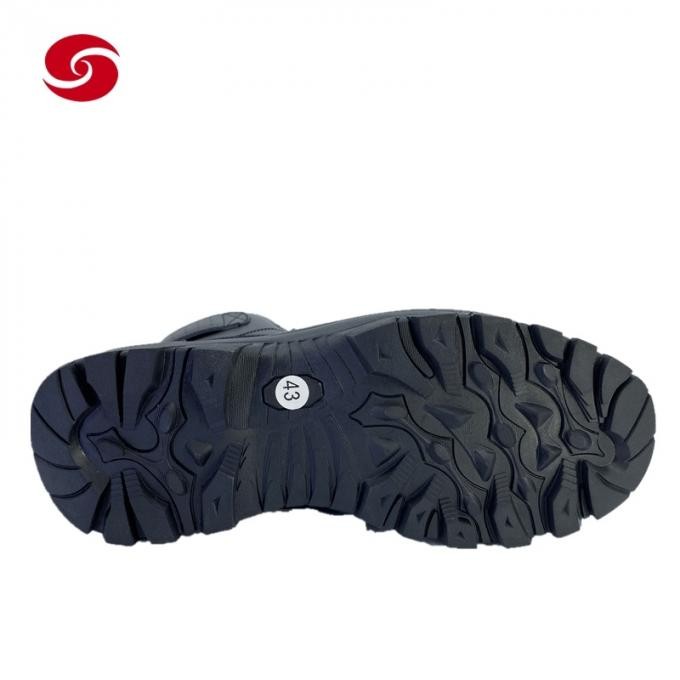 Black Leather Combat Tactical Military Army Police Outdoor Travel Training Boots