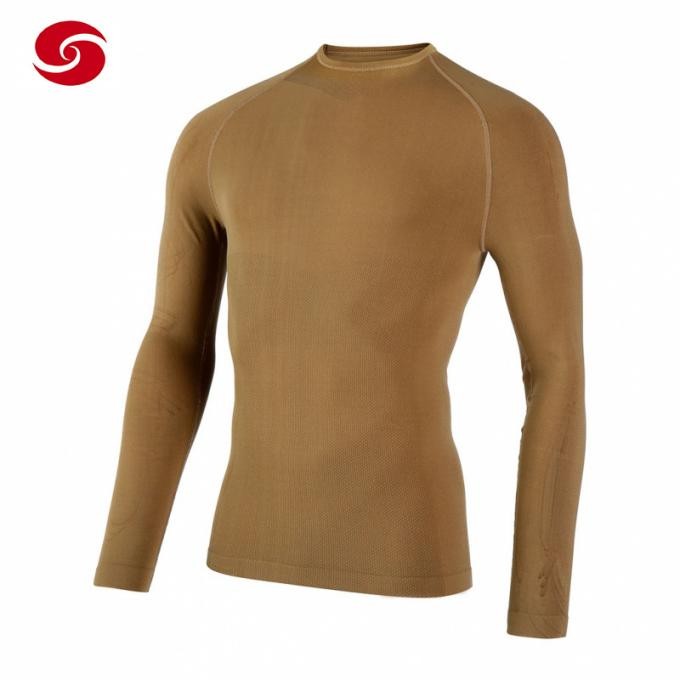 Long Sleeve Brown Breathable Round Neck Shirt for Man