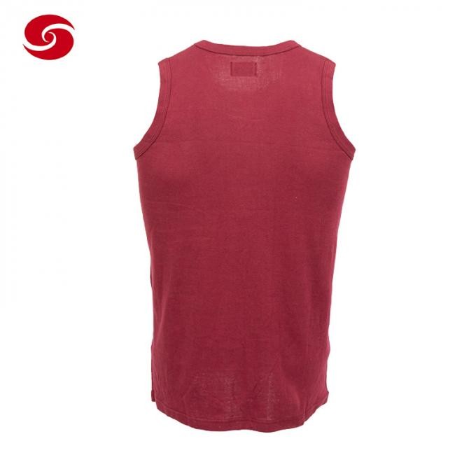 Customized Red Cotton Round Neck Military Army T Shirt Vest