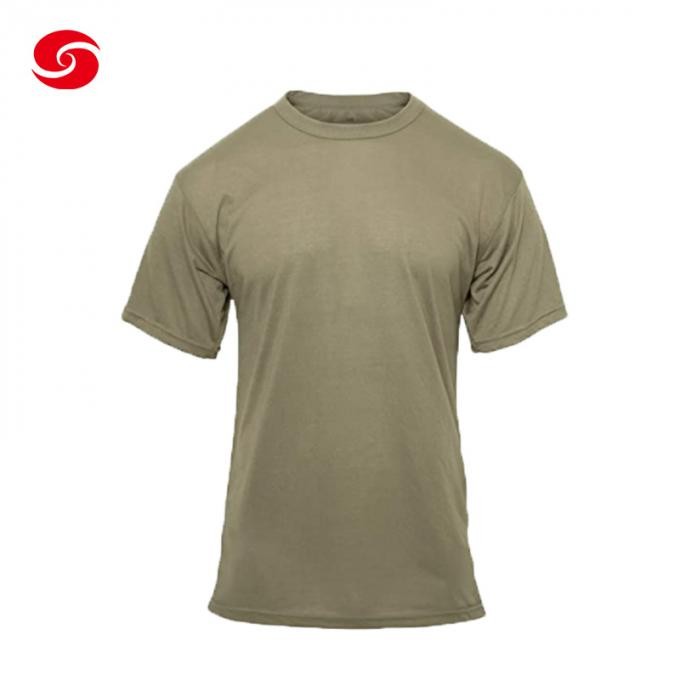 Crew Neck Tee Shirt Army T-Shirt Military Green Solid Soft T Shirt