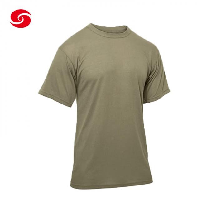Crew Neck Tee Shirt Army T-Shirt Military Green Solid Soft T Shirt
