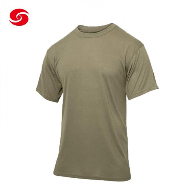 Crew Neck Tee Shirt Army T-Shirt Military Green Solid Soft T Shirt