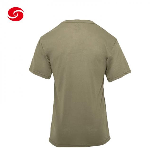 Crew Neck Tee Shirt Army T-Shirt Military Green Solid Soft T Shirt