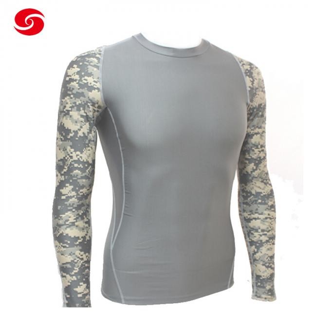 Camouflage Shirts Skin Tight Thermal Under Exercise Workout Fitness Sportswear for Man
