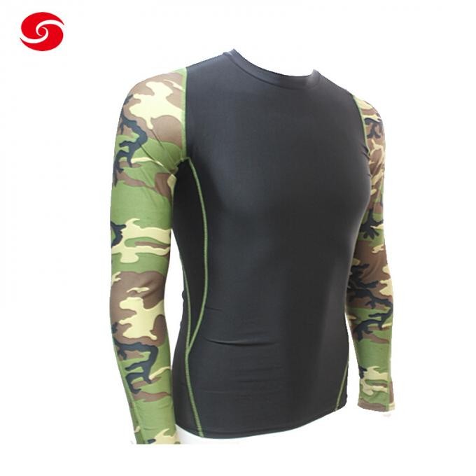 Camouflage Shirts Skin Tight Thermal Under Exercise Workout Fitness Sportswear for Man