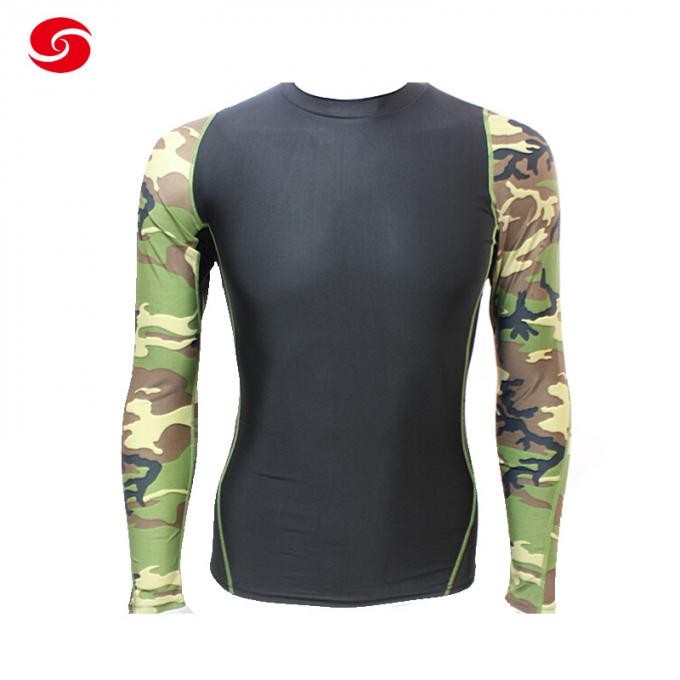 Camouflage Shirts Skin Tight Thermal Under Exercise Workout Fitness Sportswear for Man