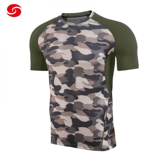 Quick Dry Lycra Rash Guard Sport Camouflage T Shirts for Man