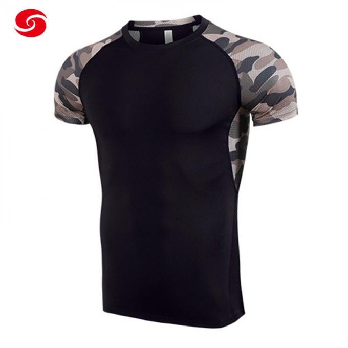 Army Military Camouflage spandex Short Sleeves T Shirt