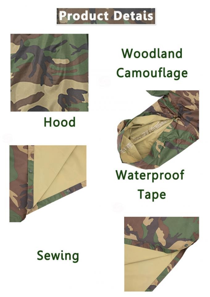 Water Repellent Outdoor Training Suit Customized Unisex Poncho Suit