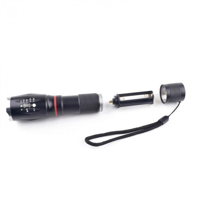 USB Rechargeble Aluminum Solar Power Flashlight with Compass