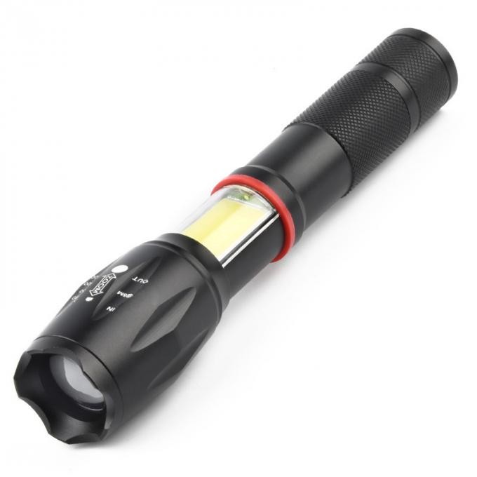 USB Rechargeble Aluminum Solar Power Flashlight with Compass