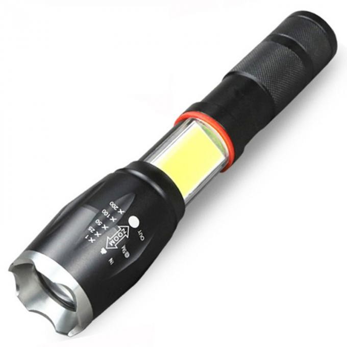 USB Rechargeble Aluminum Solar Power Flashlight with Compass