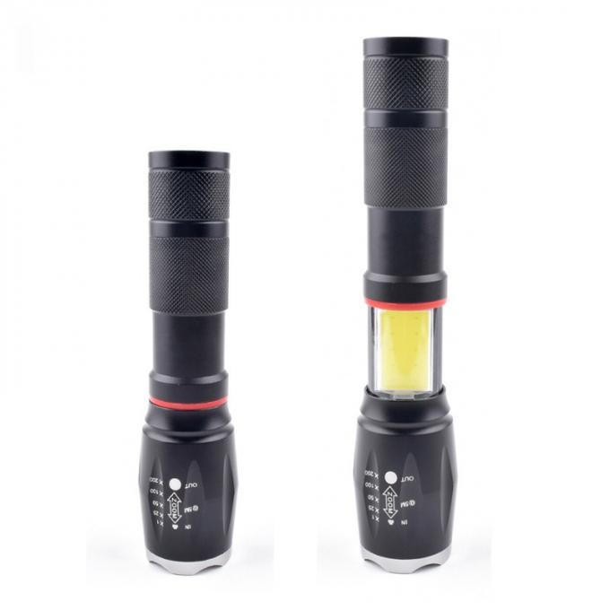 USB Rechargeble Aluminum Solar Power Flashlight with Compass