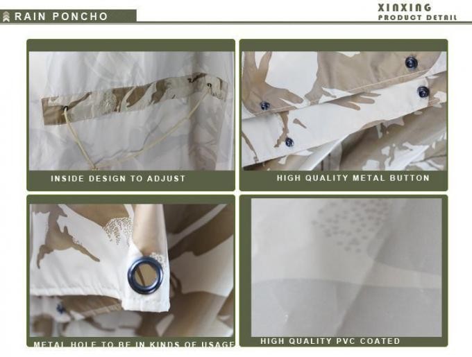 Camouflage Nylon Rain Poncho Wholesale Outdoor Waterproof Military Army Camouflage Nylon Polyester Raincoat