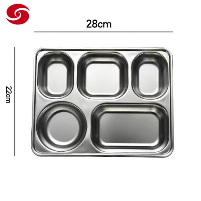 Stainless Steel Food Tray Rectangular Dinner Plate or Snack Serving Tray