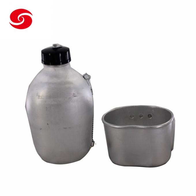 Aluminum Camping Military Drinking Kettle Army Waiter Bottle with Cover and Cup