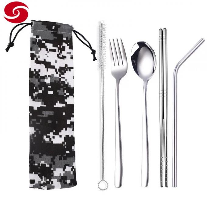Eco-Friendly Portable Stainless Steel Cutlery Set Reusable Dinnerware