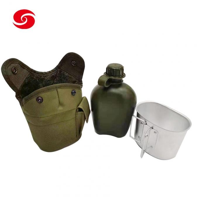 Camouflage Army Plastic Water Bottle Military Kettle with Nylon Cover