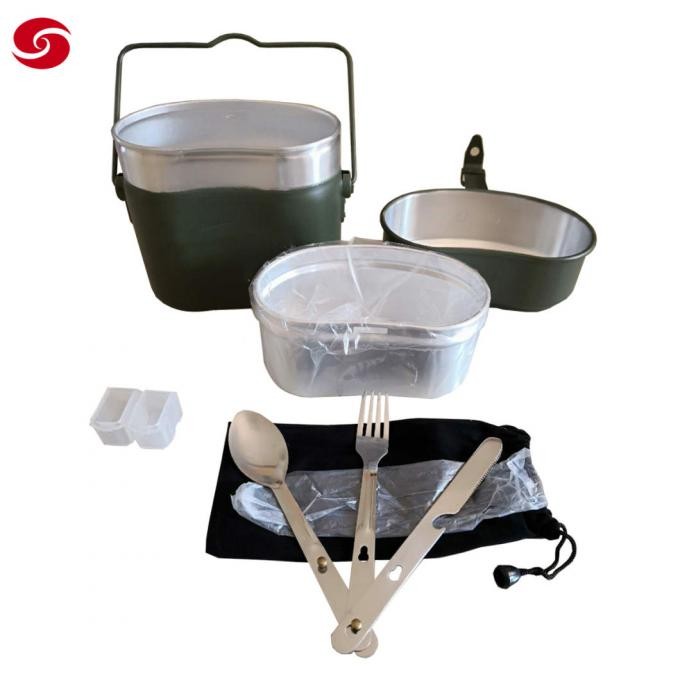 Outdoor Military Army Aluminium Steamable Lunch Box with Handle