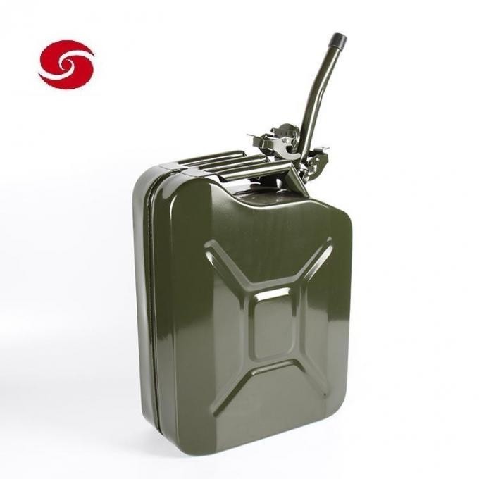 Green Steel Military Gasoline Fuel Tank Petrol Jerrycan 20 Liter 5 Gallon Gal Oil Jerry Can for Outdoor