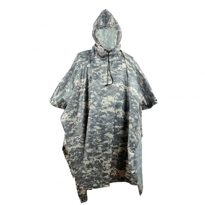 Light Weight Digital Camouflage Rain Poncho for Outdoor