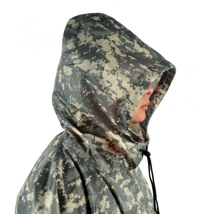 Light Weight Digital Camouflage Rain Poncho for Outdoor