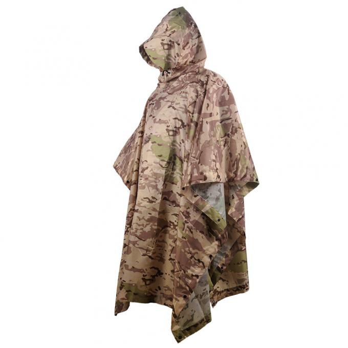 Rainwear Waterproof Camouflage Military Tarp Poncho for Man