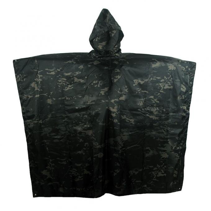 Outdoor Polyester Military Rain Coat with PU Coating