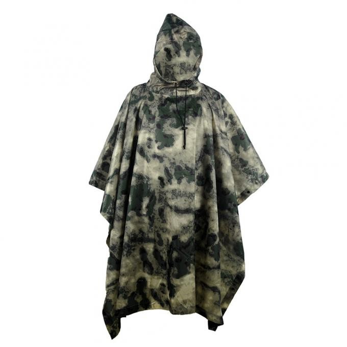 Polyester a-Tac Camouflage Rain Poncho for Military