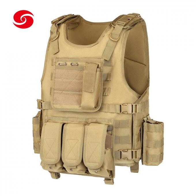 Khaki Air Soft Security Military Plate Carrier Tactical Safety Vest for Shooting
