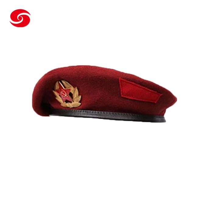 Custom Wool Russian Unisex Red Military Commando Beret