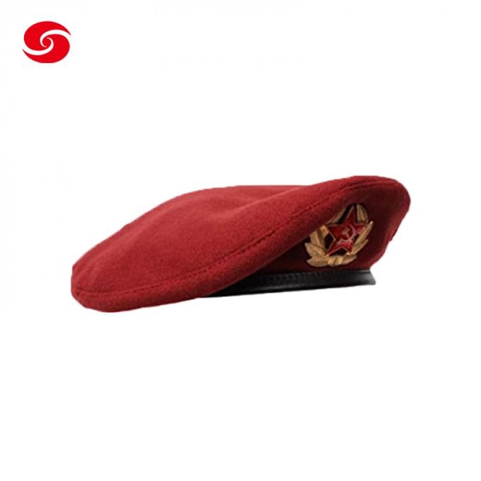 Custom Wool Russian Unisex Red Military Commando Beret