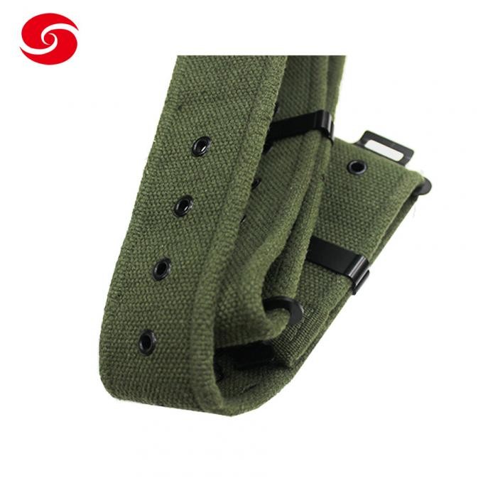 Olive Green Sri Lanka Tender 1958 Army Cotton Belt Military Belt with Brass Buckle