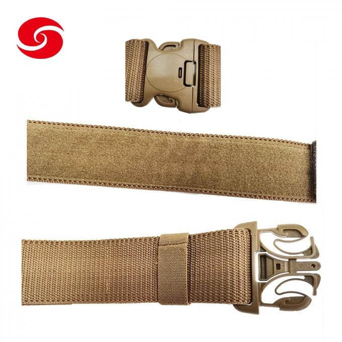 China Xinxing Khaki Color PP Adjustable Airsoft Military Canvas Army Tactical Waist Belt with Plastic Buckle